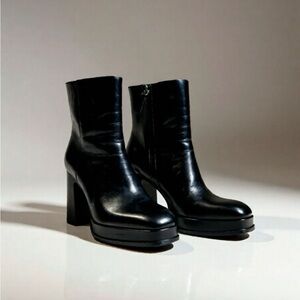 Ash Black Platform Ankle Boots